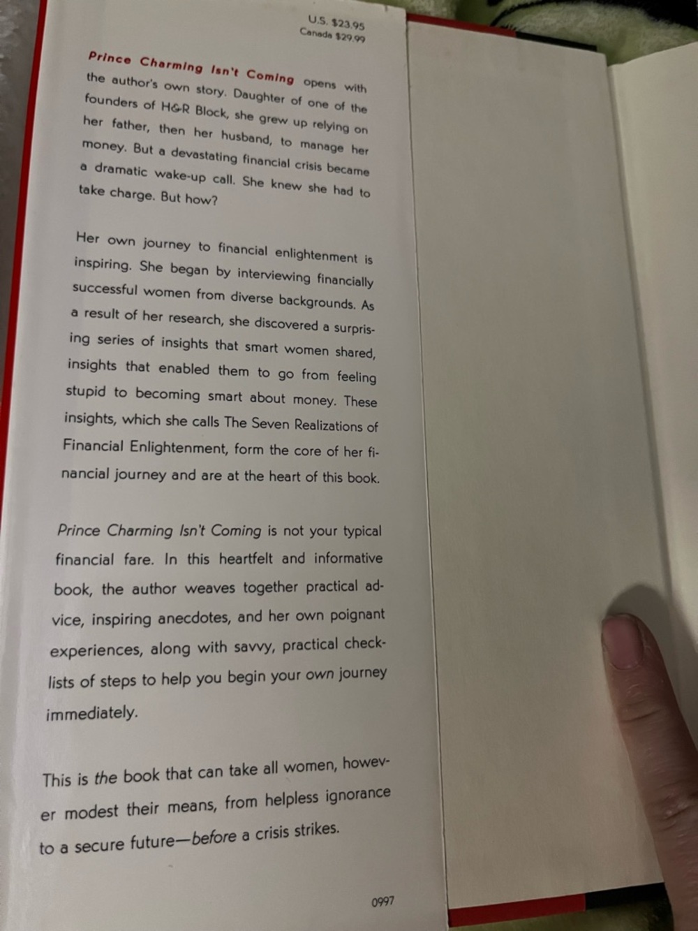 Prince Charming Isn't Coming by Barbara Stanny - Red Hardcover - Picture 3 of 4